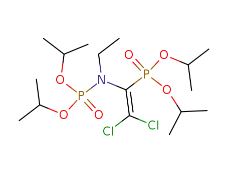 Molecular Structure of 70795-58-3 ({2,2-Dichloro-1-[(diisopropoxy-phosphoryl)-ethyl-amino]-vinyl}-phosphonic acid diisopropyl ester)