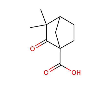 Molecular Structure of 469-74-9 (3,3-DIMETHYL-2-OXOBICYCLO[2.2.1]HEPTANE-1-CARBOXYLIC ACID)