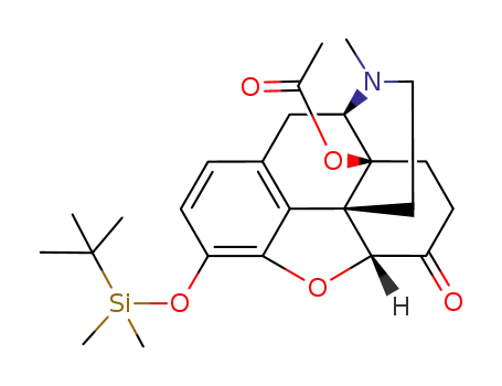 Molecular Structure of 144152-46-5 (3-(<sub>t</sub>butyldimethylsilyl)-14-acetoxy-7,8-dihydromorphinone)