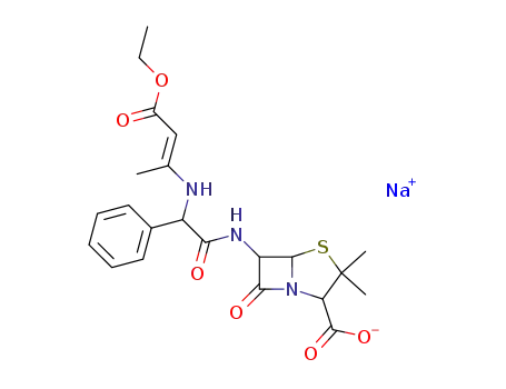 Molecular Structure of 71780-15-9 (N-(1-methyl-2-ethoxycarbonylvinyl)ampicillin sodium)