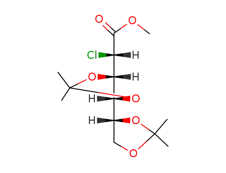 Molecular Structure of 127529-99-1 ((S)-Chloro-((4R,5S,4'R)-2,2,2',2'-tetramethyl-[4,4']bi[[1,3]dioxolanyl]-5-yl)-acetic acid methyl ester)
