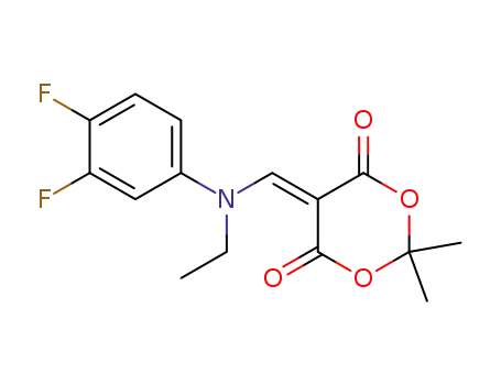 Molecular Structure of 136491-17-3 (N-(3,4-Difluorphenyl)-N-ethyl-aminomethylen-meldrumsaeure)