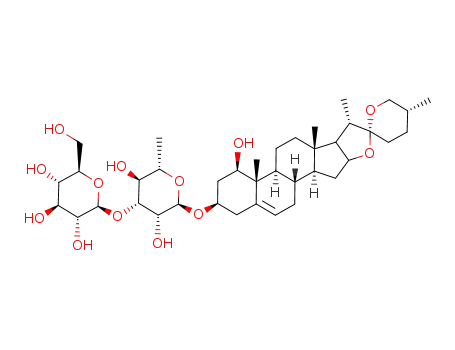 Molecular Structure of 87425-36-3 (ruscogenin 3-O-β-D-glucopyranosyl(1->3)-α-L-rhamnopyranoside)