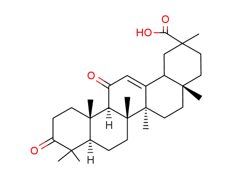 Molecular Structure of 7020-50-0 ((20beta)-3,11-dioxoolean-12-en-29-oic acid)