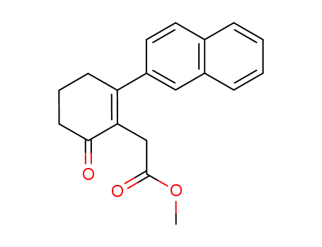Molecular Structure of 33103-99-0 (1-Cyclohexene-1-acetic acid, 2-(2-naphthalenyl)-6-oxo-, methyl ester)
