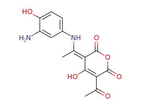 5-Acetyl-3-(1-((3-amino-4-hydroxyphenyl)amino)ethylidene)-4-hydroxy-2H-pyran-2,6(3H)-dione