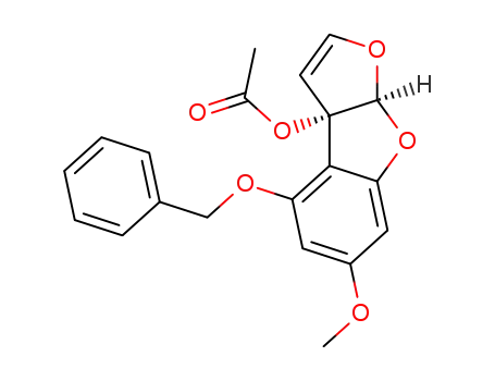 Molecular Structure of 78596-83-5 (3a-acetoxy-4-(benzyloxy)-6-methoxy-3a,8a-dihydrofuro<2,3-b>benzofuran)