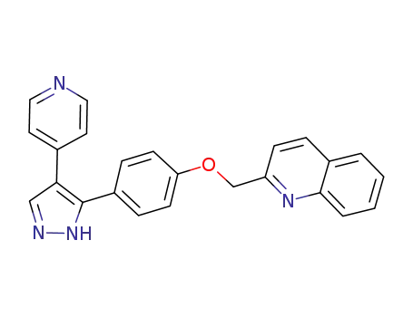 Molecular Structure of 871507-11-8 (2-((4-(4-(pyridin-4-yl)-1H-pyrazol-5-yl)phenoxy)methyl)quinoline)