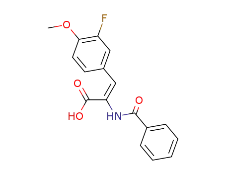 Molecular Structure of 403-85-0 (α-benzoylamino-3-fluoro-4-methoxy-cinnamic acid)