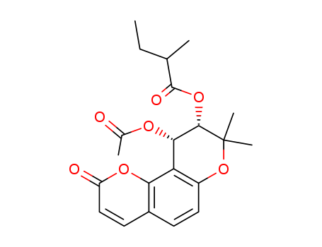 Butanoic acid,2-methyl-,(9R,10R)-10-(acetyloxy)-9,10-dihydro-8,8-dimethyl-2-oxo-2H,8H-benzo[1,2-b:3,4-b']dipyran-9-ylester, (2R)-