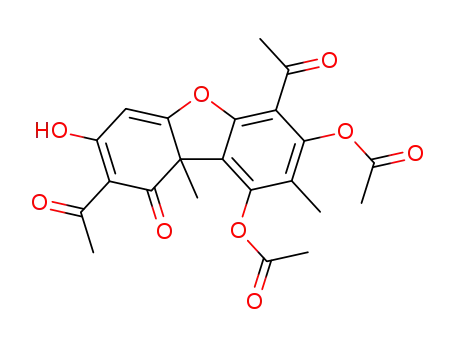 4,8-diacetyl-7-hydroxy-2,9a-dimethyl-9-oxo-9,9a-dihydrodibenzo[b,d]furan-1,3-diyl diacetate