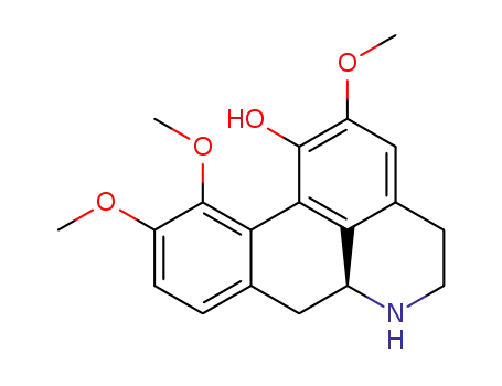 Molecular Structure of 26931-78-2 ((6aS)-2,10,11-trimethoxy-5,6,6a,7-tetrahydro-4H-dibenzo[de,g]quinolin-1-ol)