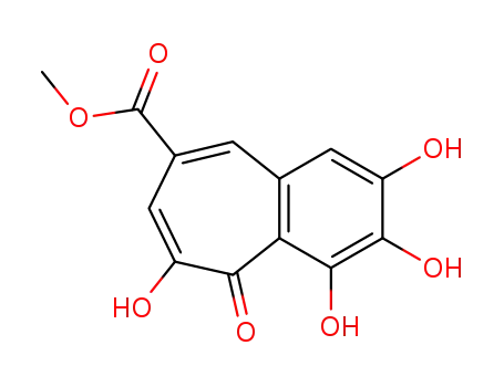 Molecular Structure of 91120-90-0 (Purpurogallin-4-carbonsaeure-methylester)