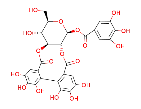 Molecular Structure of 87392-62-9 (2-O,3-O-[(4,4',5,5',6,6'-Hexahydroxybiphenyl-2,2'-diyl)biscarbonyl]-β-D-glucopyranose 1-(3,4,5-trihydroxybenzoate))