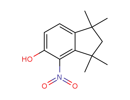 Molecular Structure of 73183-81-0 (2,3-Dihydro-1,1,3,3-tetramethyl-4-nitro-1H-inden-5-ol)