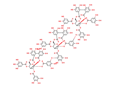 a-D-Glucopyranose, cyclic3,6-[(1S)-4,4',5,5',6,6'-hexahydroxy[1,1'-biphenyl]-2,2'-dicarboxylate]2-[2-[5-[[[3,6-O-[[(1R)-4,4',5,5',6,6'-hexahydroxy[1,1'-biphenyl]-2,2'-diyl]dicarbonyl]-2-O-[2-[5-[[[3,6-O-[[(1R)-4,4',5,5',6,6'-hexahydroxy[1,1'-biphenyl]-2,2'-diyl]dicarbonyl]-2,4-bis-O-(3,4,5-trihydroxybenzoyl)-a-D-glucopyranosyl]oxy]carbonyl]-2,3-dihydroxyphenoxy]-3,4,5-trihydroxybenzoyl]-4-O-(3,4,5-trihydroxybenzoyl)-a-D-glucopyranosyl]oxy]carbonyl]-2,3-dihydroxyphenoxy]-3,4,5-trihydroxybenzoate]1,4-bis(3,4,