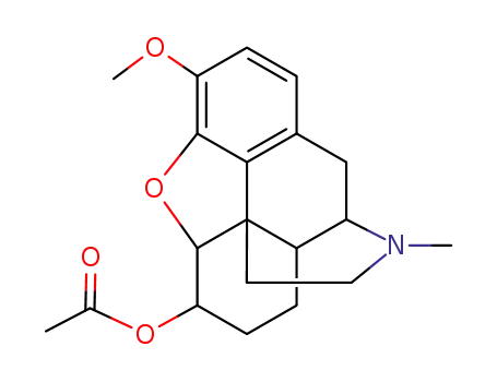 Molecular Structure of 33049-64-8 (4,5α-Epoxy-3-methoxy-17-methylmorphinan-6β-ol acetate)