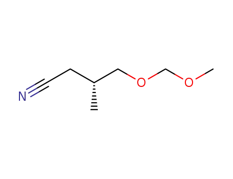 Molecular Structure of 222539-30-2 ((R)-(+)-3-methyl-4-methoxymethyloxybutanenitrile)