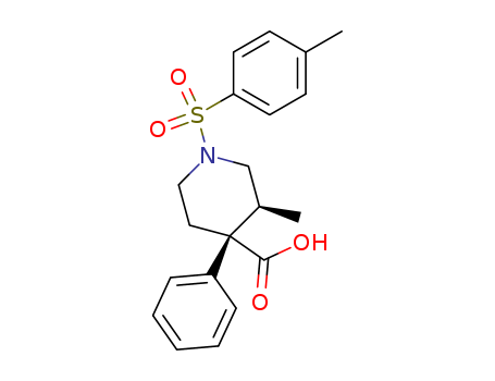 trans-(1)-3-Methyl-4-phenyl-1-(p-tolylsulphonyl)piperidine-4-carboxylic acid