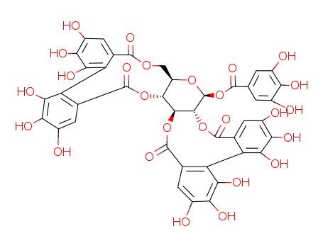 Molecular Structure of 121153-23-9 (b-D-Glucopyranose, cyclic2,3-[(1R)-4,4',5,5',6,6'-hexahydroxy[1,1'-biphenyl]-2,2'-dicarboxylate] cyclic4,6-[(1S)-4,4',5,5',6,6'-hexahydroxy[1,1'-biphenyl]-2,2'-dicarboxylate] 1-(3,4,5-trihydroxybenzoate)(9CI))