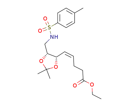 (Z)-5-{(4S,5R)-2,2-Dimethyl-5-[(toluene-4-sulfonylamino)-methyl]-[1,3]dioxolan-4-yl}-pent-4-enoic acid ethyl ester