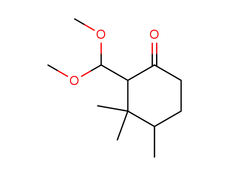 Molecular Structure of 96641-39-3 (Cyclohexanone, 2-(dimethoxymethyl)-3,3,4-trimethyl-)