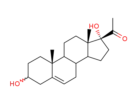 Molecular Structure of 1887-95-2 (Pregn-5-ene-3alpha,17alpha-diol-20-one)