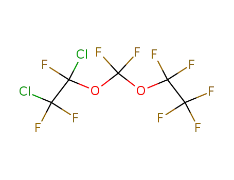 Molecular Structure of 369371-42-6 (1,2-dichloro-1-[difluoro(pentafluoroethoxy)methoxy]-1,2,2-trifluoroethane)