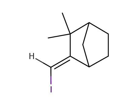 Molecular Structure of 57566-92-4 (Bicyclo[2.2.1]heptane, 3-(iodomethylene)-2,2-dimethyl-, (E)-)
