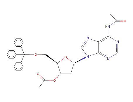 Molecular Structure of 911667-45-3 (<i>N</i><sup>6</sup>,<i>O</i><sup>3'</sup>-diacetyl-<i>O</i><sup>5'</sup>-trityl-2'-deoxy-adenosine)