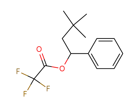 Molecular Structure of 136272-24-7 (Acetic acid, trifluoro-, 3,3-dimethyl-1-phenylbutyl ester)