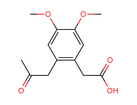 Molecular Structure of 98794-85-5 ([4,5-Dimethoxy-2-(2-oxo-propyl)-phenyl]-acetic acid)