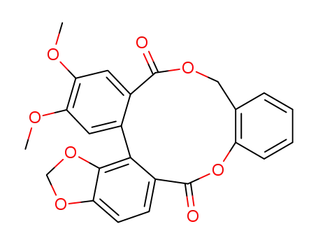 Molecular Structure of 133682-05-0 (toluene-α(2),2(2')-diyl 4,5-dimethoxy-5',6'-methylenedioxybiphenyl,2,2'-dicarboxylate)