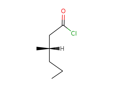 Molecular Structure of 64687-38-3 (Hexanoyl chloride, 3-methyl-, (S)-)
