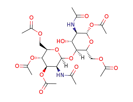 Acetic acid (2R,3S,4R,5R,6S)-6-acetoxy-5-acetylamino-3-((2S,3S,4R,5S,6R)-4,5-diacetoxy-6-acetoxymethyl-3-acetylamino-tetrahydro-pyran-2-yloxy)-4-hydroxy-tetrahydro-pyran-2-ylmethyl ester