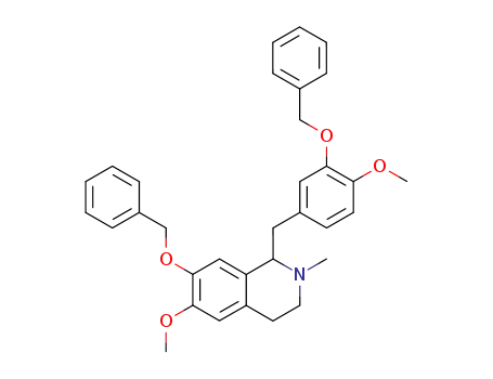 Molecular Structure of 70614-67-4 (1-(3-benzyloxy-4-methoxybenzyl)-7-benzyloxy-6-methoxy-2-methyl-1,2,3,4-tetrahydroisoquinoline)