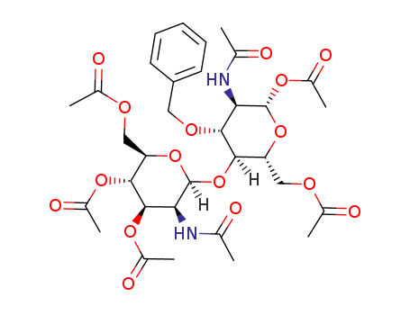 2-Acetamido-4-O-(2-acetamido-3,4,6-tri-O-acetyl-2-desoxy-β-D-mannopyranosyl)-1,6-di-O-acetyl-3-O-benzyl-2-desoxy-α-D-glucopyranose