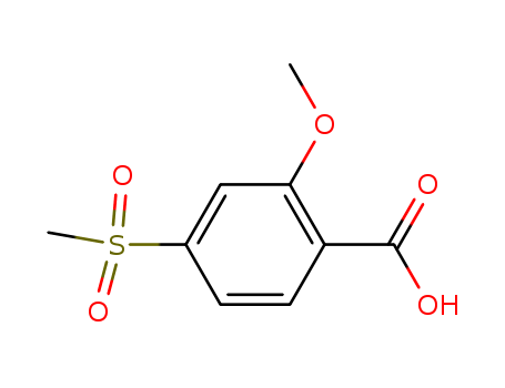 Molecular Structure of 114086-41-8 (Benzoic acid, 2-methoxy-4-(methylsulfonyl)-)