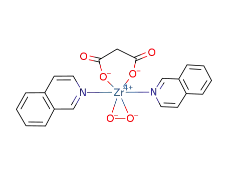 Molecular Structure of 187455-22-7 (Zr(O<sub>2</sub>)(CH<sub>2</sub>(COO)2)(C<sub>9</sub>H<sub>7</sub>N)2)