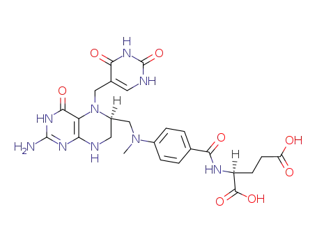 Molecular Structure of 75689-16-6 (10-methyl-5-(uracil-5-ylmethyl)tetrahygropteroylglutamic acid)