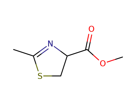 Molecular Structure of 2519-89-3 (methyl (R)-4,5-dihydro-2-methylthiazole-4-carboxylate)