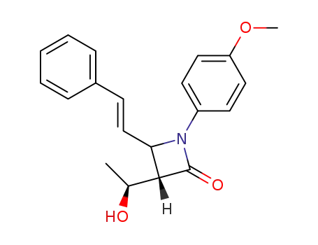 Molecular Structure of 205525-21-9 ((1'S,3S)-3-(1'-hydroxyethyl)-1-(4'-methoxyphenyl)-4-(2'-phenylethenyl)-2-azetidinone)