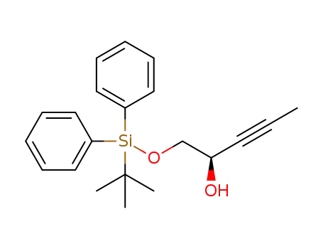 Molecular Structure of 1278444-56-6 ((R)-1-(tert-butyldiphenylsilyloxy)pent-3-yn-2-ol)