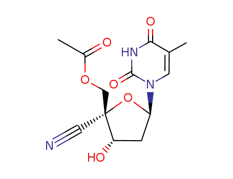 Molecular Structure of 139888-09-8 (Thymidine, 4'-cyano-, 5'-acetate)