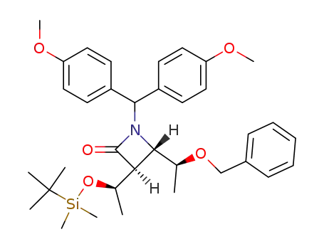 (3S,4S)-4-<(S)-1-benzyloxyethyl>-3-<(R)-1-(t-butyldimethylsilyloxy)ethyl>-1-di-p-anisylmethyl-2-azetidinone