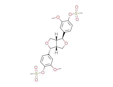 Molecular Structure of 651779-99-6 ((1R,2R,5R,6S)-2-(4-methanesulfonyloxy-3-methoxy)phenyl-6-(4-methanesulfonyloxy-3-methoxy)phenyl-3,7-dioxabicyclo[3.3.0]octane)