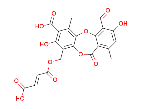 ((7-Carboxy-4-formyl-3,8-dihydroxy-1,6-dimethyl-11-oxo-11H-dibenzo(b,e)(1,4)dioxepin-9-yl)methyl) hydrogen fumarate