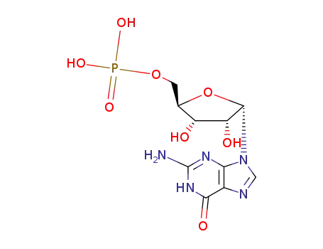 Molecular Structure of 47349-49-5 (2-amino-9-(5-O-phosphono-beta-D-xylofuranosyl)-3,9-dihydro-6H-purin-6-one)