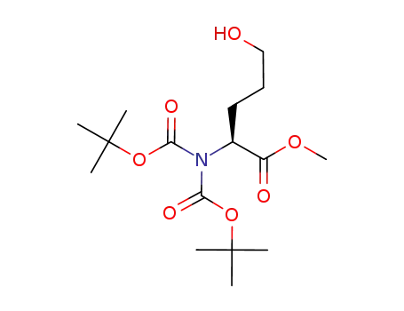 Molecular Structure of 367968-06-7 ((S)-Methyl 2-Bi-((Tert-Butoxycarbonyl)Amino)-5-Hydroxypentanoate)