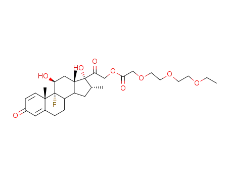 Molecular Structure of 7743-96-6 (9-fluoro-11beta,17-dihydroxy-16alpha-methyl-3,20-dioxopregna-1,4-dien-21-yl 2-[2-(2-ethoxyethoxy)ethoxy]acetate)